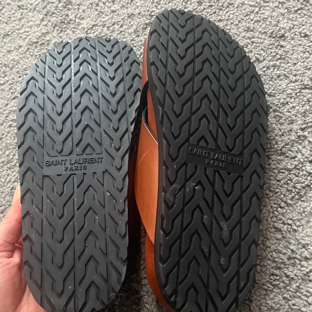 Saint Laurent Brown Leather Sandals - Picture 7 of 7